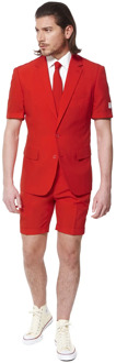 Opposuits Red Devil - Mannen Zomer Kostuum - Rood - Feest - Maat 46