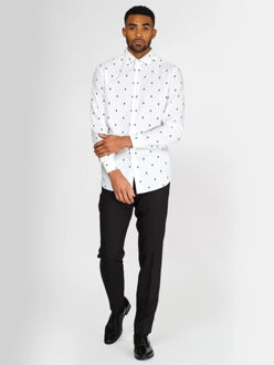 Opposuits Shirt ls christmas trees Wit - 44 (XL)