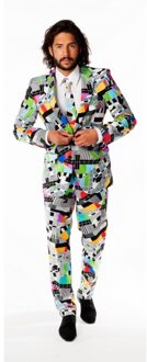 Opposuits Televisie Tv Print Verkleedkleding Net Kostuum/pak Voor Heren Inclusief Stropdas 48 (M) Multikleur