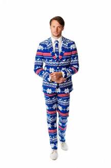 Opposuits The Rudolph - Mannen Kostuum - Blauw - Kerst - Maat 54