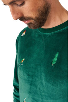 Opposuits Velvet green xmas icons Groen - S