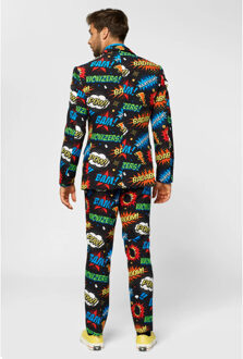 Opposuits Verkleedpak Badaboom Heren Polyester Zwart Blauw