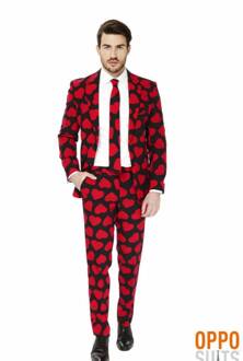Opposuits Verkleedpak King Of Hearts Heren Polyester Zwart/rood Mt 48