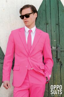 Opposuits Verkleedpak Mr. Pink Heren Polyester Roze