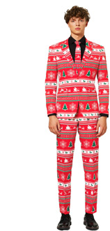 Opposuits Winter Wonderland - Mannen Kostuum - Rood - Kerst - Maat 48