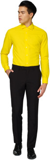 Opposuits Yellow Fellow - Mannen Overhemd - Geel - Feest - Maat 39/40