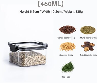 Opslag Container Tpr Plastic Keuken Voedsel Container Opbergdoos Luchtdicht Huisdier donker grijs