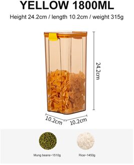 Opslag Container Tpr Plastic Keuken Voedsel Container Opbergdoos Luchtdicht Huisdier Donker Kaki