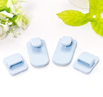 Opslag Houder Gemonteerde Hanger 1Set(2 Paar/4 Stuks) plastic Haken Sterke Zelfklevende Kleverige Haken Set Sleutel Afstandsbediening Muur blauw