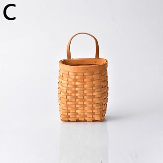 Opslag Mand Muur Opknoping Natuurlijke Rieten Bloemenmand Rotan Bloempot Huis Tuin Wanddecoratie Container Woondecoratie
