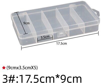 Opslag Transparante Plastic Doos Vissen Lokken Kunstmatige Lepel Aas Haak Lokken Visgerei Accessoires Tool medium 3
