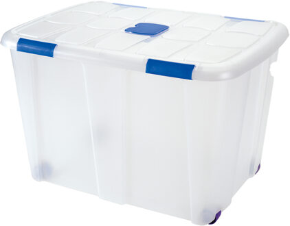 Opslagbak met deksel - 1x - 130L - 74 x 54 x 48 cm