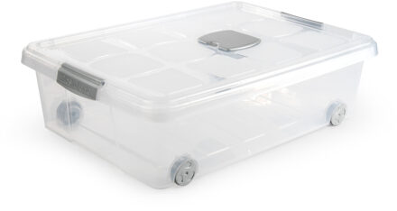 Opslagbak met deksel - 1x - 31L - 62 x 45 x 18 cm