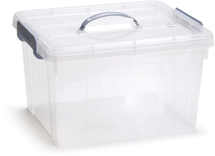 Opslagbox AZUL serie - met deksel - transparant - 24 liter - 42 x 36 x 25 cm - kunststof