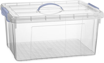 Opslagbox AZUL serie - met deksel - transparant - 34 liter - 53 x 39 x 25 cm - kunststof