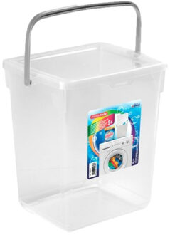 Opslagbox/emmer kunststof met deksel transparant 5 liter 20 x 17 x 23 cm - Opbergbox