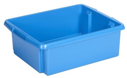 opslagbox kunststof 17 liter blauw 45 x 36 x 14 cm - Opbergbox