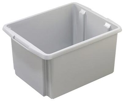 opslagbox kunststof 32 liter lichtgrijs 45 x 36 x 24 cm - Opbergbox