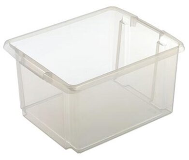 opslagbox kunststof - 32 liter - transparant - 45 x 36 x 24 cm - Opbergbox