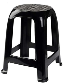 Opstap krukje - zwart - 46,5 cm - keukenkrukje tot 100 kg