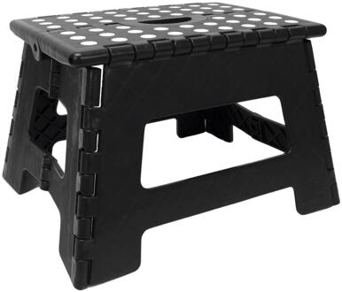Opstapje/kruk inklapbaar kunststof zwart