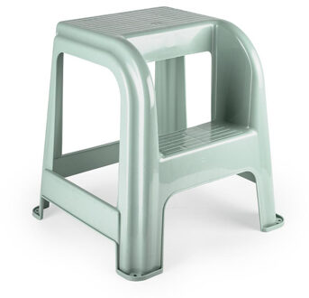 Opstapkrukje - 2 tredes - groen - kunststof - 44 x 42 x 45 cm