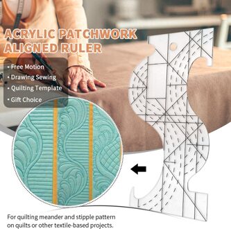 Opstellen Acryl Patchwork Uitgelijnd Heerser Onregelmatige Gratis Motion Handgereedschap Meten Tekening Naaien Transparante Quilten Template