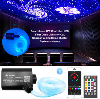 Optic Fiber Smart APP remote control Lights RGBW Starry Sky Effect Ceiling Light Optical Fiber Cable available Car Decoration