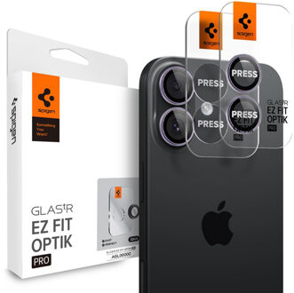 Optik Pro EZ Fit Lens Protector - Cameralens bescherming (2-pack) voor de Apple iPhone 17 / 16 Plus - Paars
