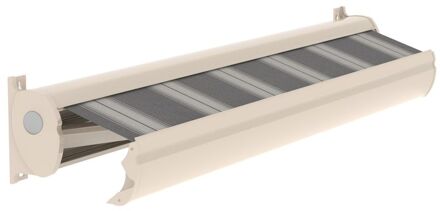 Optima Knikarmscherm - Aluminium - Ral9001 Doek D402 - Handzender - 500x28x17cm