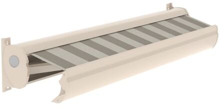 Optima Knikarmscherm Ts - Aluminium - Ral9001 Bruin Doek D513 - Handzender - 300x28x17cm