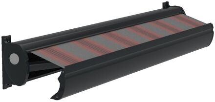 Optima Knikarmscherm Ts - Antraciet - Doek D265 - Elektrisch - Uv-bestendig - Met Afstandsbediening - 450x300cm