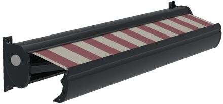 Optima Knikarmscherm Ts - Antraciet - Doek D509 - Handmatig - Uv-bestendig - 550x250cm