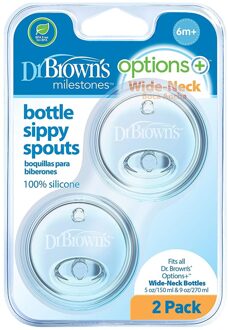 Options+ Anti-colic Sippy Spout - Voor Brede Halsfles - 2 Stuks