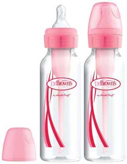 Options+ babyfles 250ml duo roze - 000