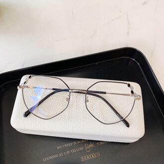 Optische Brillen Frame Vrouwen Elegante Transparante Onregelmatige Brillen Framesmetal Bril Computer Brilmontuur Sliver zwart