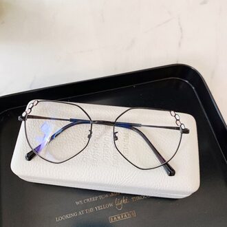 Optische Brillen Frame Vrouwen Elegante Transparante Onregelmatige Brillen Framesmetal Bril Computer Brilmontuur zwart