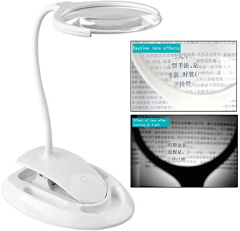 Optische LED Vergrootglas Desktop LED Lamp High Definition Vergrootglas Stevig Clip LED Light Vergrootglas Lens