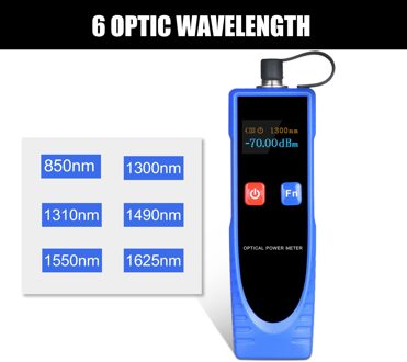 Optische Power Meter Draagbare Digitale Mini Licht Power Meter Met Fc/Sc/St-70 ~ 6dBm Met 6 Optic Wave Lengte grijs