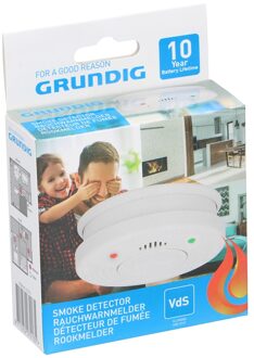 Optische Rookmelder - Rookalarm - Batterijduur van 10 Jaar - Pauze- en Testknop - Batterij-Indicator - Wit