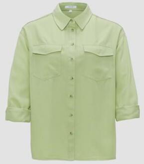 Opus | blouse fappel avocado Groen - 38