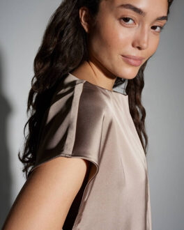 Opus Blouse lange mouw 10492113692100 Taupe - 40