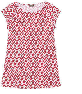 Opvallend Bedrukt T-Shirt Maliparmi , Red , Dames - 2XS