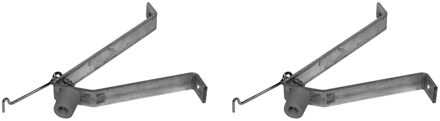 Opvangbeugel deur - 2x stuks - verzinkt staal - met haak - 15 x 6 x 23 cm
