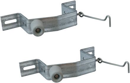 Opvangbeugel deur - 2x - verzinkt staal - met haak - 8 x 12 cm