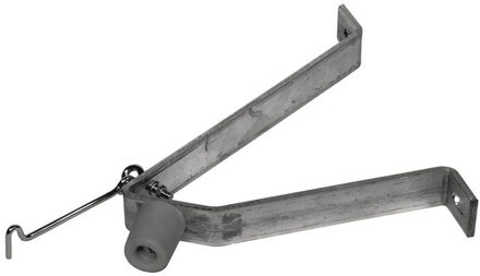 Opvangbeugel deur - verzinkt staal - met haak - 15 x 6 x 23 cm