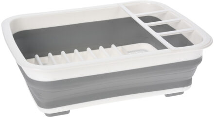 Opvouwbaar afdruiprek van kunststof - Grijs/wit - 38 x 29 cm - Keuken - Afwassen/drogen