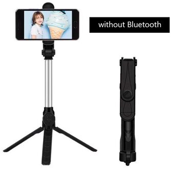 Opvouwbaar Bluetooth Statief Geïntegreerde Demontage-Gratis Horizontale En Verticale Racke Draadloze Selfie Stick Handheld Monopod Gereedschap zwart