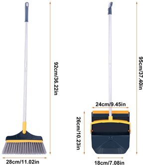 Opvouwbaar En Staande Bezem En Stoffer Set Combinatie Met Uitschuifbare Bezemsteel Schoonmaken Bezem Stoffer Set Voor Thuis 2stk 72cm 03
