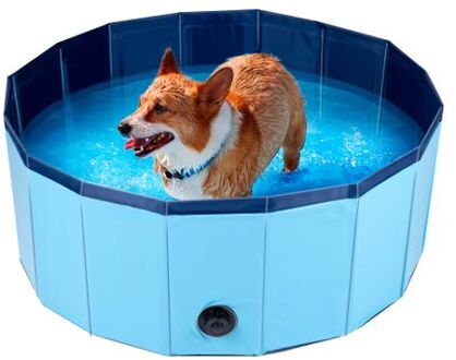 Opvouwbaar Hondenzwembad - Antislip - Leegklep - ? 80 cm - Blauw
